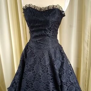 Vintage Black Lace Dress Size S Approximately No Tag